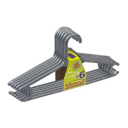 Hidalgo Perchas Doble Grueso Plateado Antideslizante Pack 6 Unidades