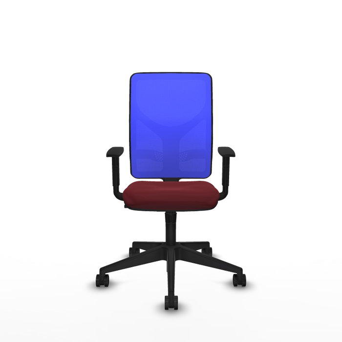 PIQUERAS Y CRESPO Silla de oficina Motilla con mecanismo Sincro, color Granate y Azul