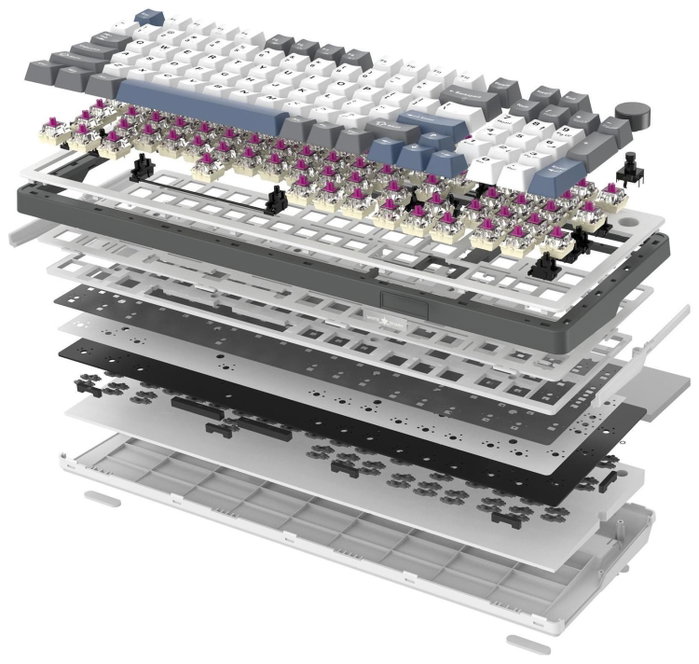 White Shark Excalibur Teclado Gaming KTT Wine Red RGB Hot-Swap Blanco