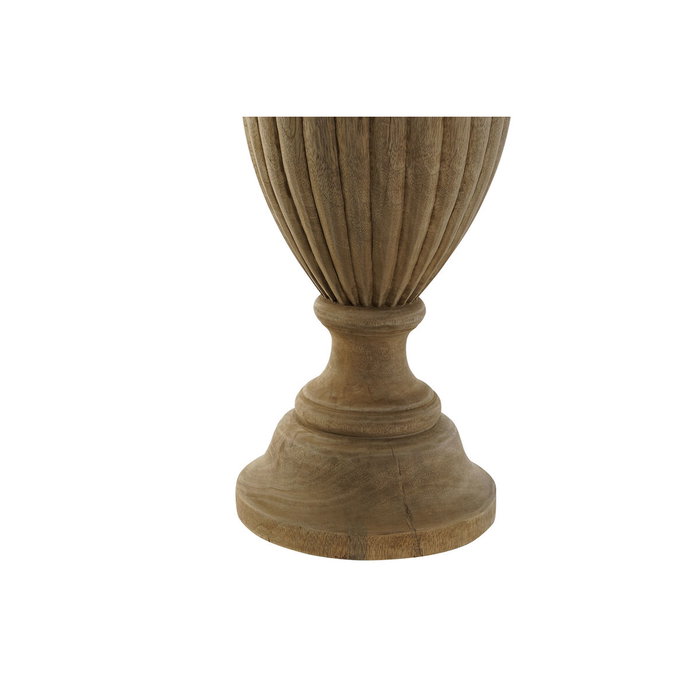 DKD Home Decor Lámpara de Sobremesa de Madera y Yute Tallada Natural