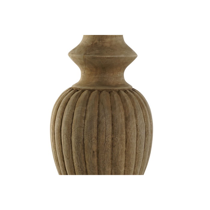 DKD Home Decor Lámpara de Sobremesa de Madera y Yute Tallada Natural