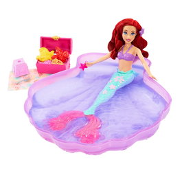 Mattel Muñeca Disney Princess Ariel Agua y Arena Hwb39 con Piscina, Arena Moldeable y Accesorios para Juego de Playa para Niños +3 años