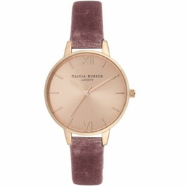 Olivia Burton OB16DE03 Reloj Analógico para Mujer con Caja Dorada y Correa Violeta