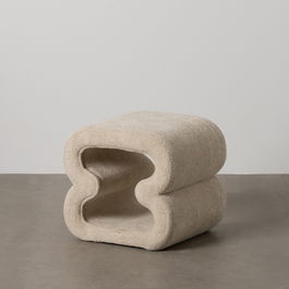 Puf Beige Tejido Salón 45 X 42 X 42 cm