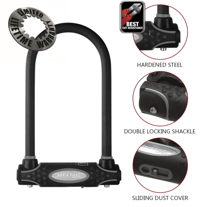 Master Lock Candado de bicicleta tipo U con llave para MTB y bicicletas eléctricas