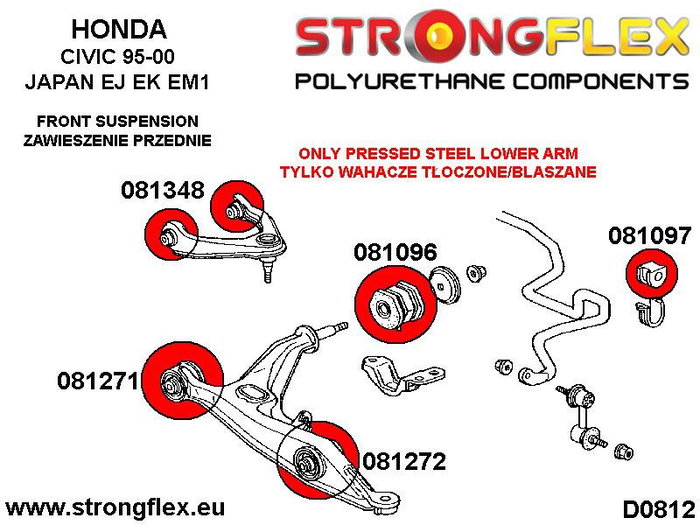 StrongFlex Silentblock Sport 081096A Delantero Inferior Trasero StrongFlex Silentblock Sport 081096A Delantero Inferior Trasero