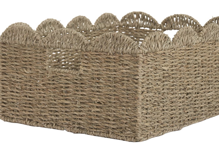 DKD Home Decor Set de 4 Cestas de Seagrass y Metal Natural