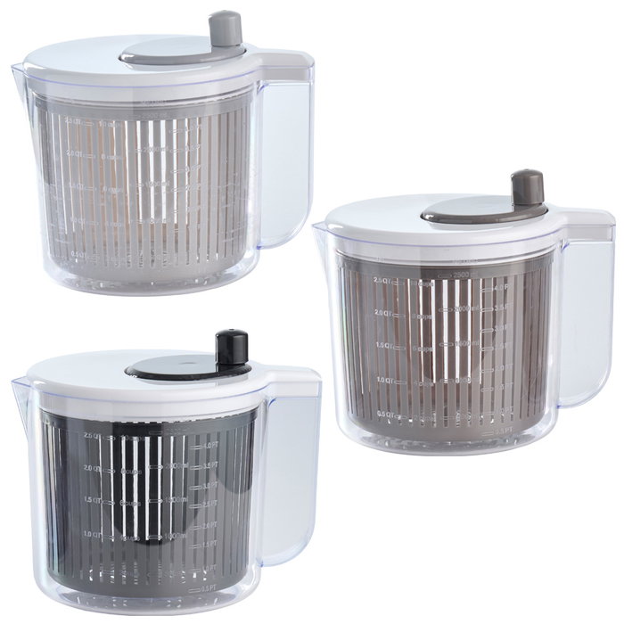 Day Centrifugadora Ensalada Manual 2.5 Litros, Escurridor Extraíble, de Plástico, Colores Surtidos