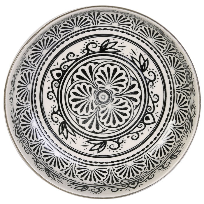 Home Deco Factory Plato Sopa Mirage Diámetro 20 cm Altura 5 cm Estampado Oriental - Blanco/Negro o Blanco/Marrón