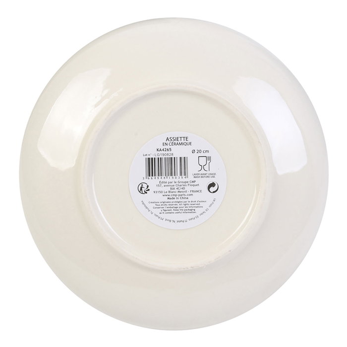 Home Deco Factory Plato Sopa Mirage Diámetro 20 cm Altura 5 cm Estampado Oriental - Blanco/Negro o Blanco/Marrón