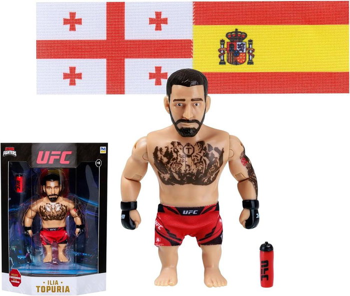 Bizak UFC Leyendas Maxi Figura Articulada de Ilia Topuria 11,5 cm 5 Puntos de Movimiento Licencia Oficial