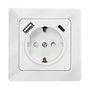 LogiLink Toma de corriente de pared con 1 enchufe y puertos USB-A y USB-C