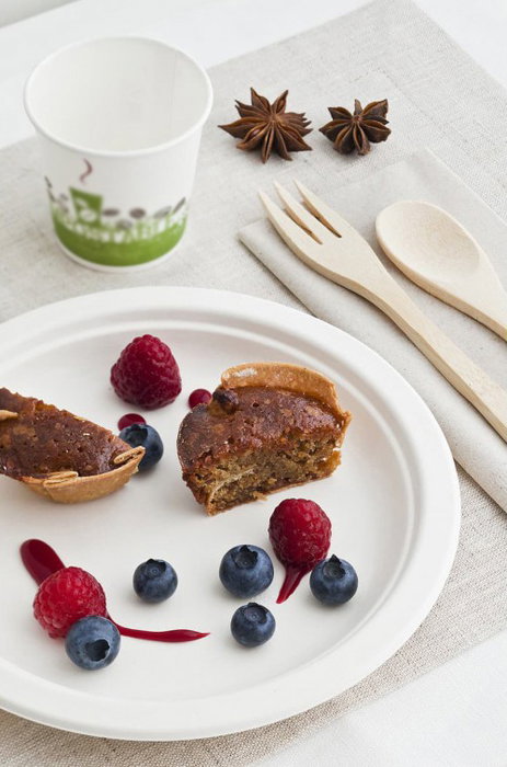 Inde Set de 15 Platos Biodegradables, Diámetro 22 cm, Quality Algon (24 Unidades)