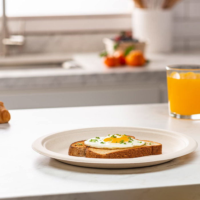 Inde Set de 15 Platos Biodegradables, Diámetro 22 cm, Quality Algon (24 Unidades)