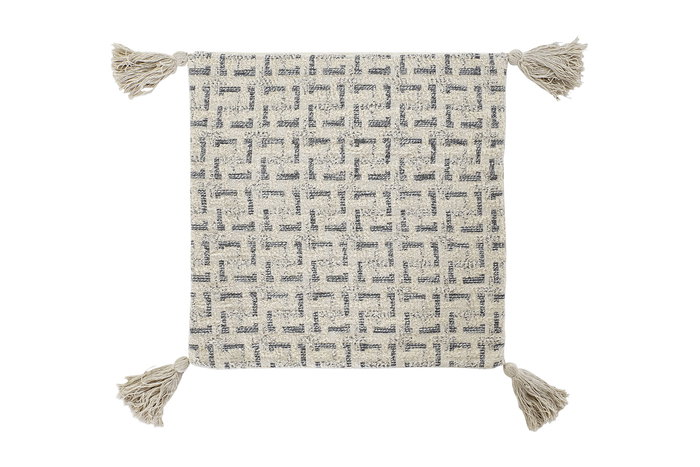 DKD Home Decor Funda Cojin Moderno Beige 60 x 60 x 3 cm Algodon Polyester Flecos (4 Unidades)