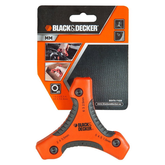 Black+Decker Juego de 9 llaves hexagonales mm