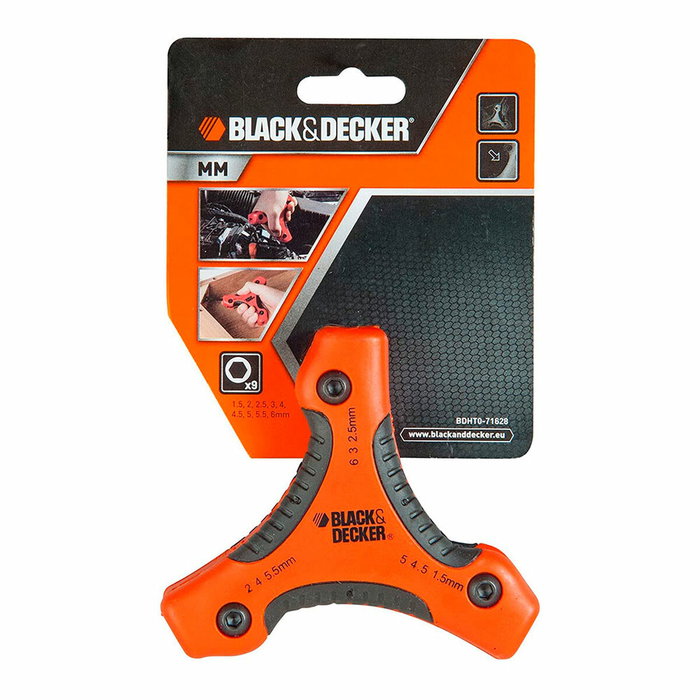 Black+Decker Juego de 9 llaves hexagonales mm