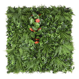 Faura Jardín Vertical Tropical 1 x 1 m Interior Exterior Aspecto Frondoso Fácil de Cortar y Customizar Tratamiento Anti-UV