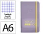 Antartik Cuaderno A6 Tapa Dura Hojas Cuadriculadas Morado y Amarillo 100 Hojas 80gr FSC