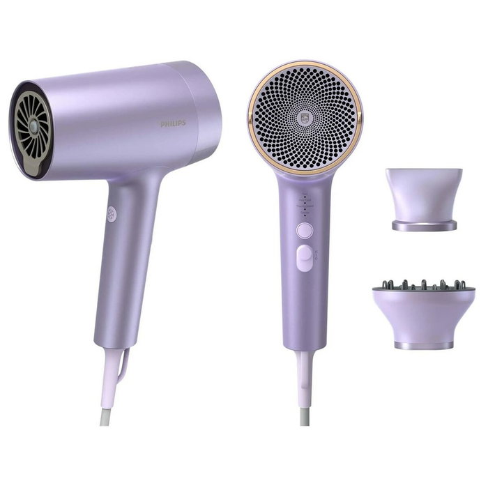 Philips Serie 7000 BHD723-10 Secador de Pelo con Tecnología ThermoShield 1800W Lila