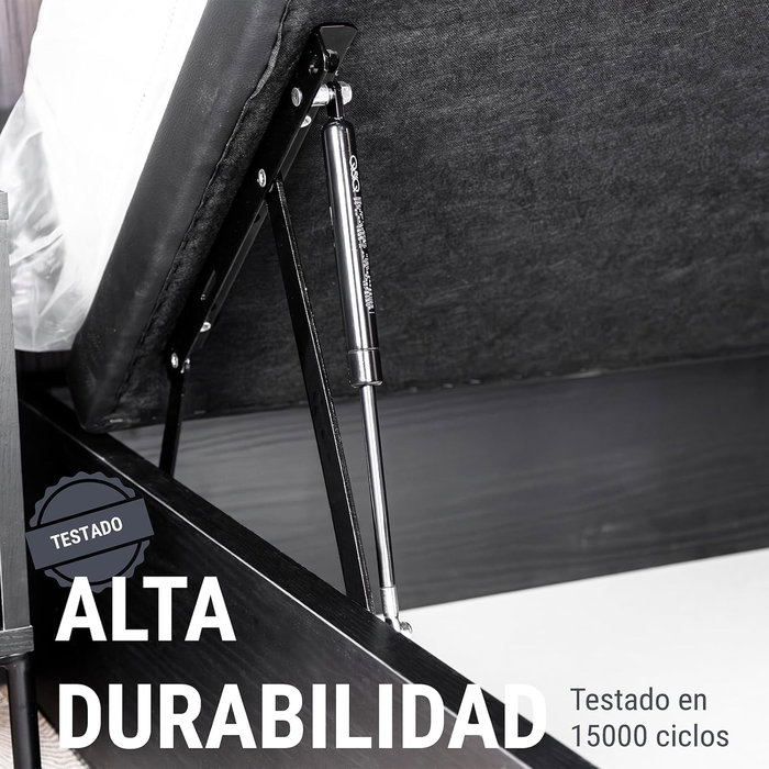 Q&Q Juego Bisagra Canape Resorte Gas Enganche Bulones M8 Pistón 600N