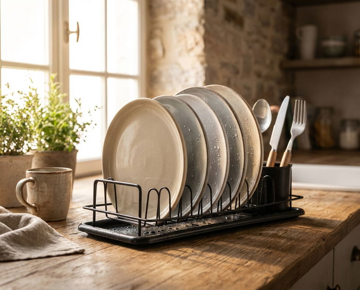 Quttin Escurreplatos Metal con Bandeja Black