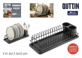 Quttin Escurreplatos Metal con Bandeja Black