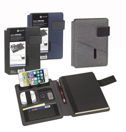 Carpeta De Congresos Carchivo Venture A5 Con Multi Bolsillo, Bloc Y Atril Smartphone Ceniza