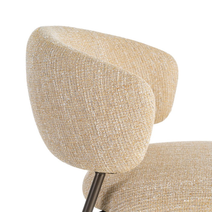 Silla Jaspeado Mostaza Tejido-Metal 57 X 60 X 81 cm (Set de 2)