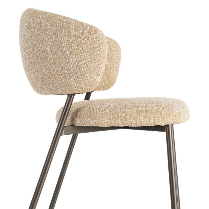 Silla Jaspeado Mostaza Tejido-Metal 57 X 60 X 81 cm (Set de 2)