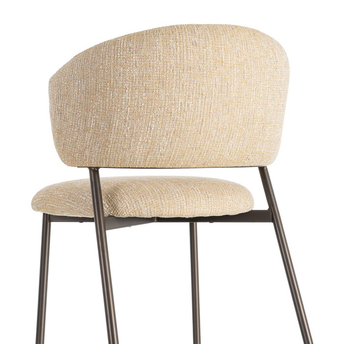 Silla Jaspeado Mostaza Tejido-Metal 57 X 60 X 81 cm (Set de 2)