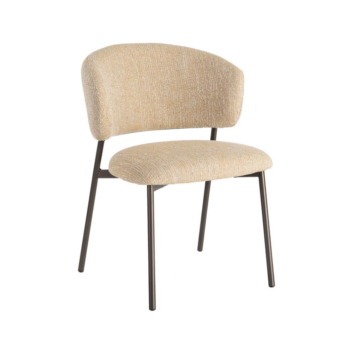Silla Jaspeado Mostaza Tejido-Metal 57 X 60 X 81 cm (Set de 2)