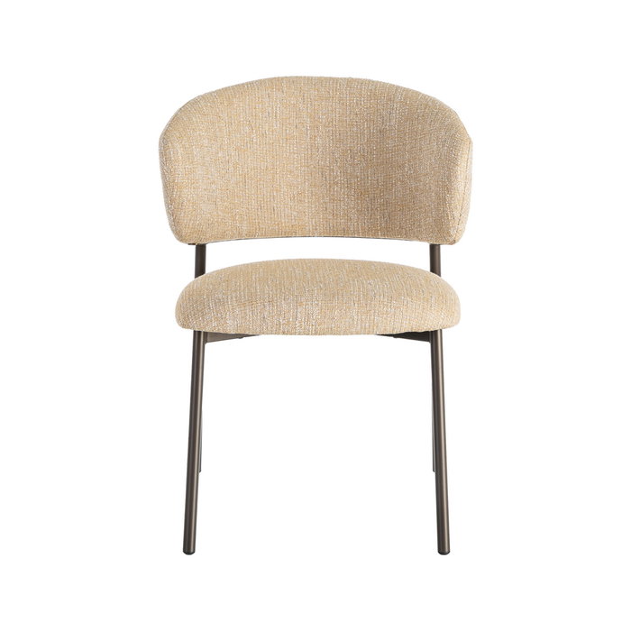 Silla Jaspeado Mostaza Tejido-Metal 57 X 60 X 81 cm (Set de 2)