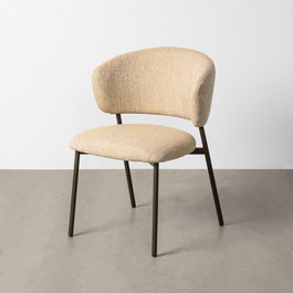 Silla Jaspeado Mostaza Tejido-Metal 57 X 60 X 81 cm (Set de 2)