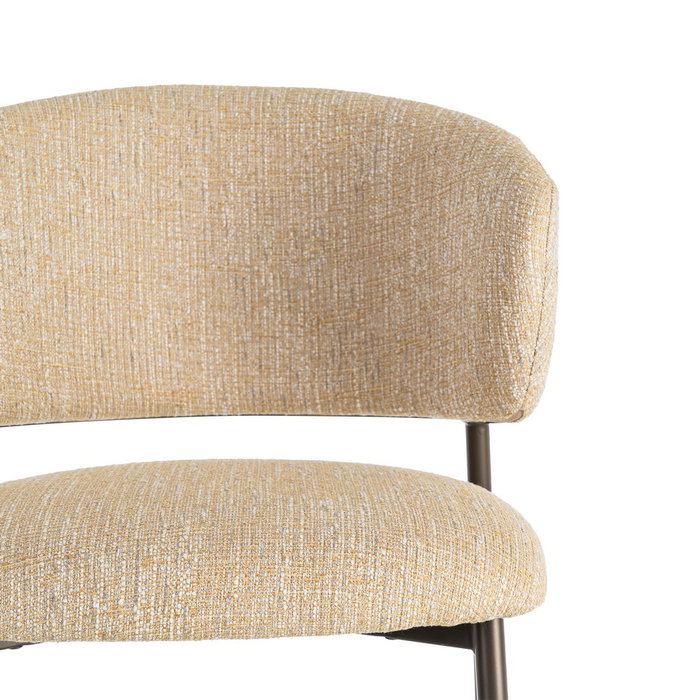 Silla Jaspeado Mostaza Tejido-Metal 57 X 60 X 81 cm (Set de 2)
