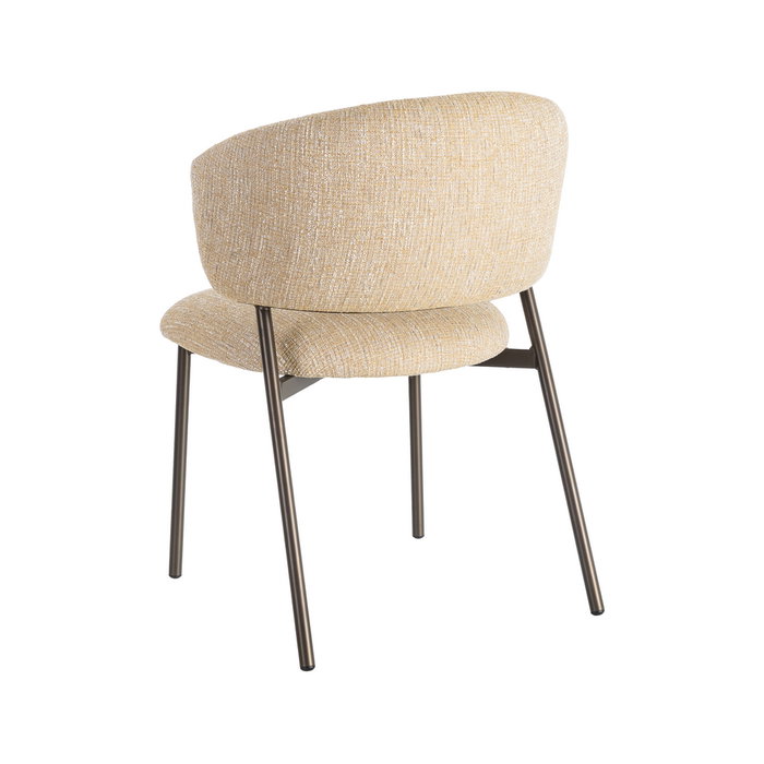 Silla Jaspeado Mostaza Tejido-Metal 57 X 60 X 81 cm (Set de 2)