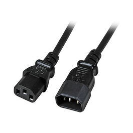 EFB Elektronik EK503.1 Cable Alimentación IEC C14 Macho a C13 Hembra, 1 m, Negro, para Equipos de Refrigeración (Kaltgeräteverlängerung)