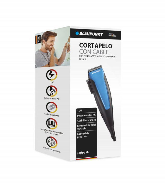 BLAUPUNKT CORTRAPELO CON CABLE - MOTOR AC, CUCHILLA CERAMICA Y ACCESORIOS