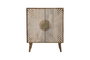 DKD Home Decor Aparador Sunny 23 Natural Blanco Dorado Madera Mango 2 Puertas Talla 80 x 45 x 97 cm