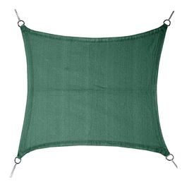 Faura Toldo Vela Cuadrado Verde 3,6 x 3,6 m con Tratamiento Anti-UV y Ocultación 100%
