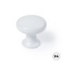 Rei Pomo para mueble modelo 760 Zamak Blanco Mate Ø20 mm Blíster 4 uds