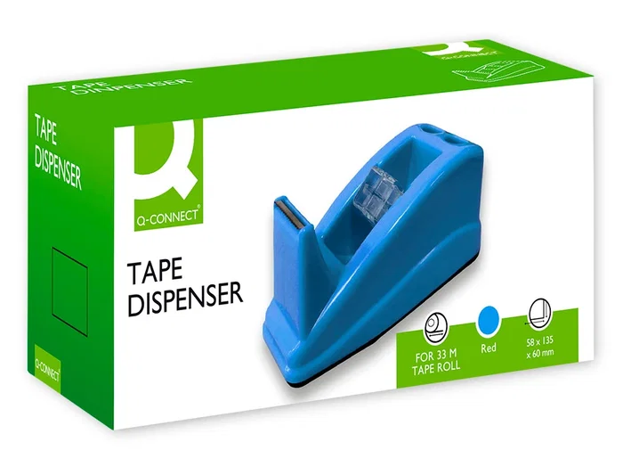 Q-connect Portarrollos de Sobremesa de Plástico Azul para Cinta hasta 33 m, 135 x 60 mm Q-connect Portarrollos de Sobremesa de Plástico Azul para Cinta hasta 33 m, 135 x 60 mm