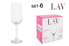 Lav Set 6 Copas de Champagne 195cc Ø5.3x20.5 cm (4 Cajas)