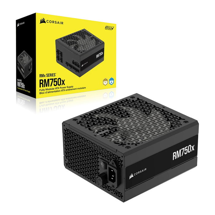 Corsair RM750x - Fuente de Alimentación 750W ATX 80 Plus Gold Certificada | Totalmente Modular | Ventilador de 140 mm | 10 Años Garantía