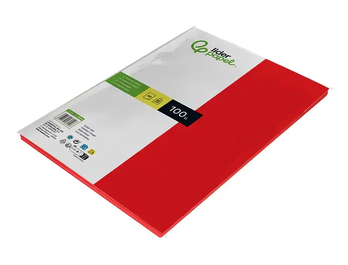 Liderpapel Papel de color Rojo DIN A4 80g, 100 hojas Liderpapel Papel de color Rojo DIN A4 80g, 100 hojas