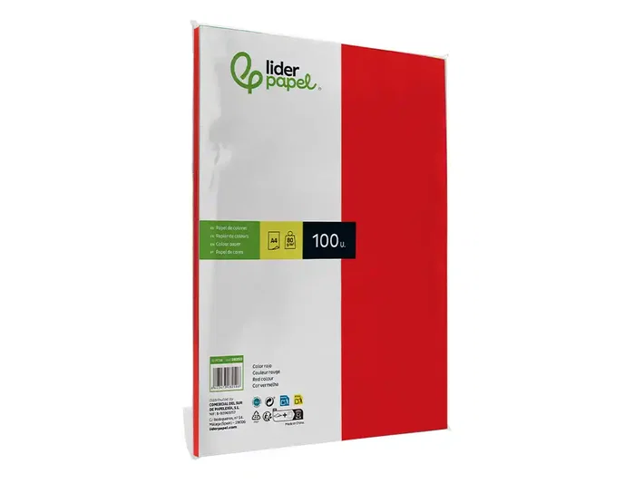 Liderpapel Papel de color Rojo DIN A4 80g, 100 hojas Liderpapel Papel de color Rojo DIN A4 80g, 100 hojas