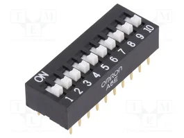 Aratas (Formerly Omron Components) DIP-SWITCH A6E de 10 secciones, ON-OFF, THT