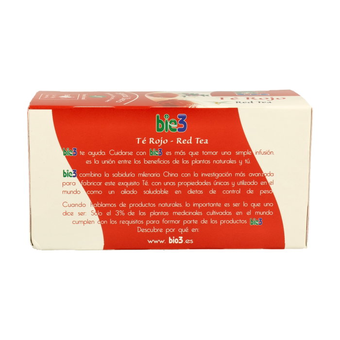 Bio3 Té Rojo Pu-erh 25 bolsitas infusoras de té rojo