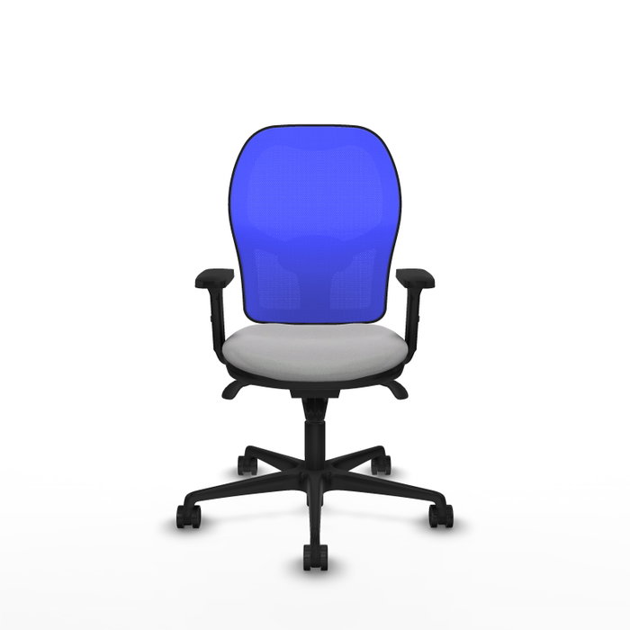 PIQUERAS Y CRESPO Silla de oficina Jorquera con mecanismo sincro, tela gris y malla azul