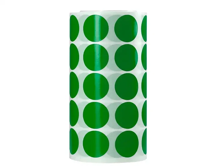 Liderpapel Gomets Autoadhesivos Circulos 20 mm Verde Rollo de 2000 Unidades
